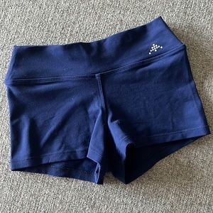 Tiny stretchy navy blue spandex shorts size small